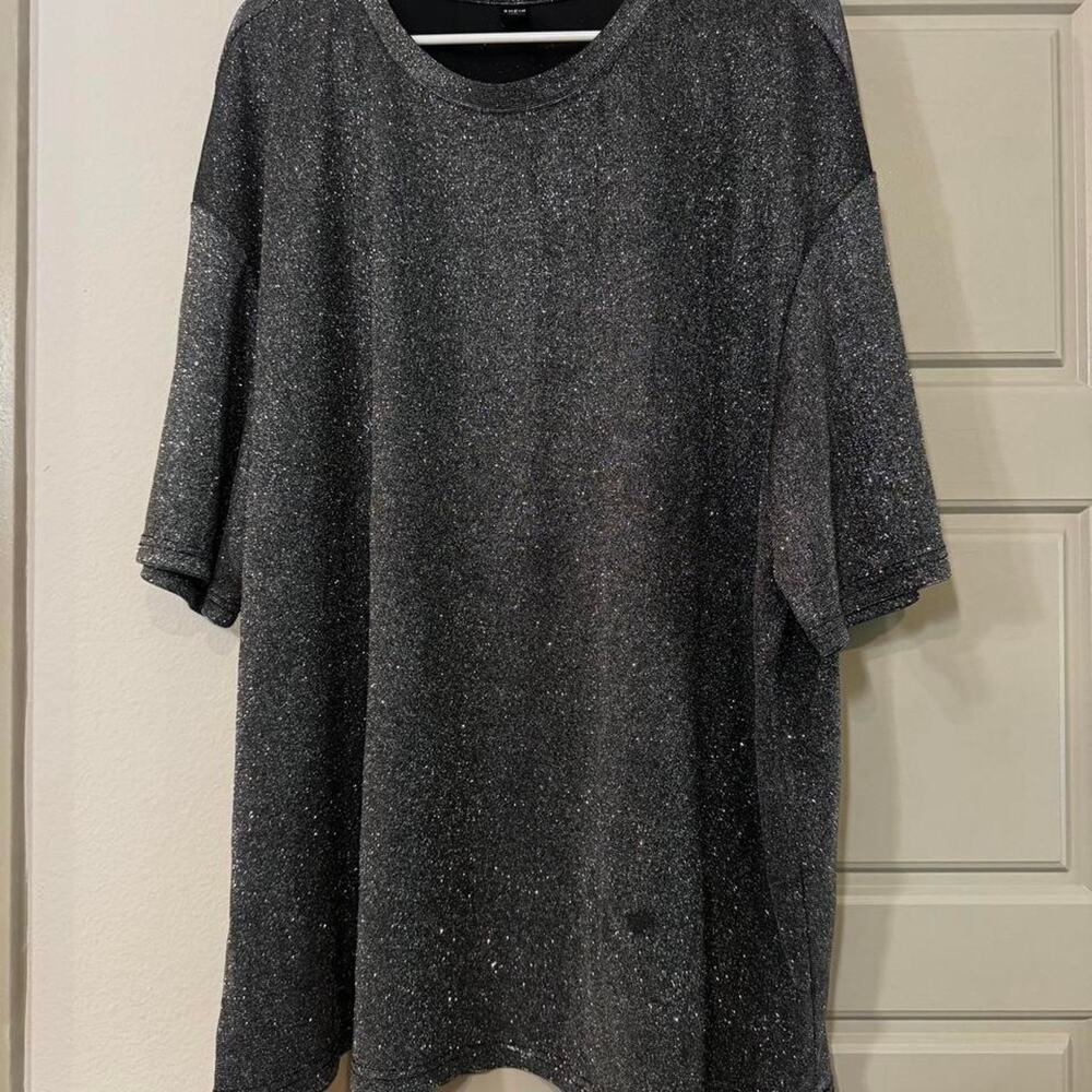 Shein grey oversized glittering t shirt